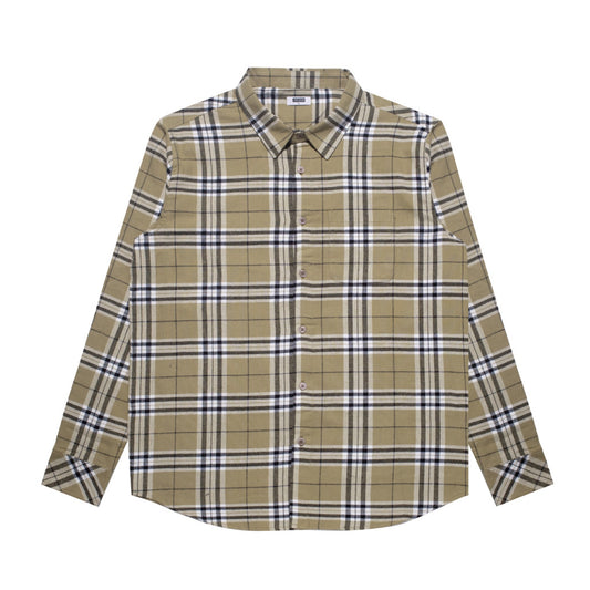 M231 Kemeja Pria Flannel Panjang Coklat 0103