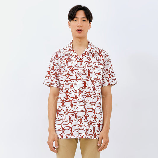 M231 Kemeja Pria Printing Hawaii Pendek 0152