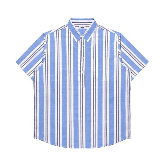 M231 Kemeja Pria Stripe Pendek Biru 3146A