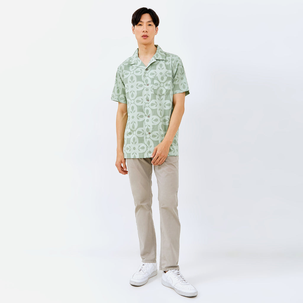 M231 Kemeja Pria Printing Hawaii Pendek 0153