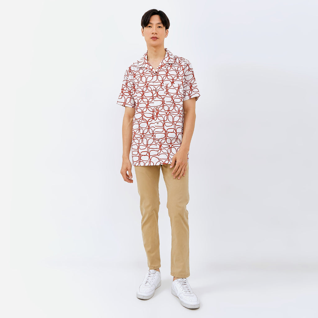 M231 Kemeja Pria Printing Hawaii Pendek 0152