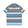M231 Kemeja Pria Stripe Hawaii Pendek Biru 3171A