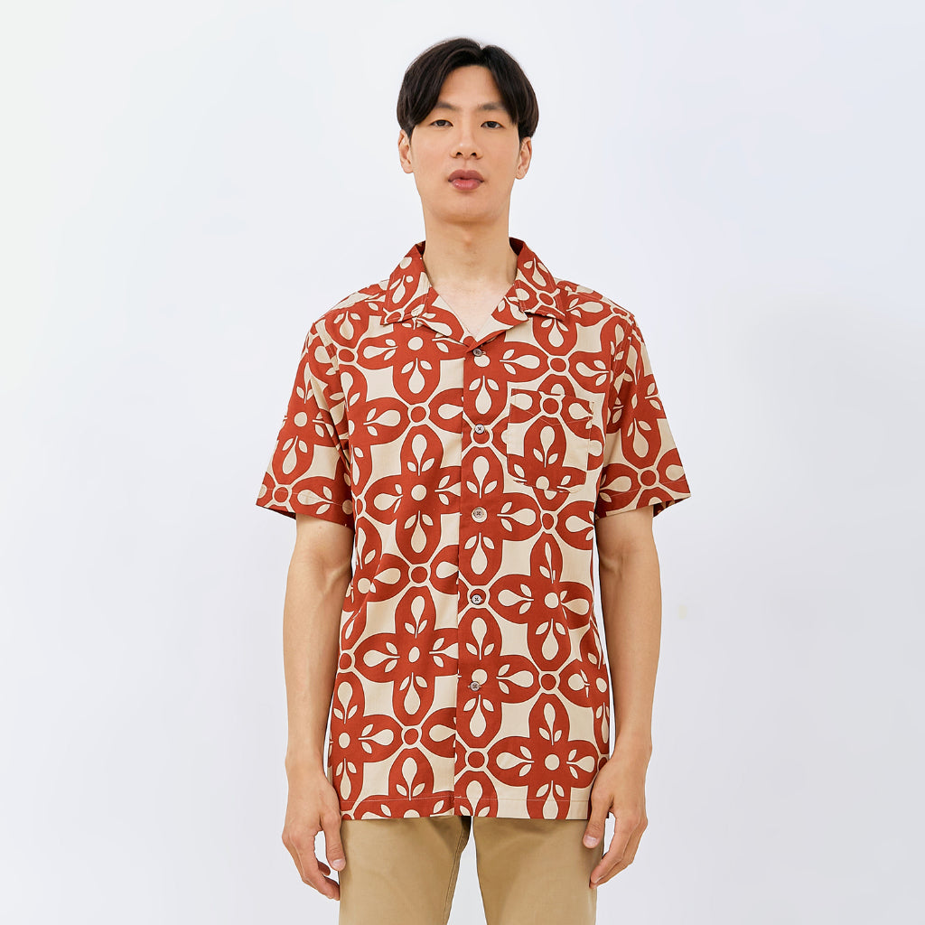 M231 Kemeja Pria Printing Hawaii Pendek 0153