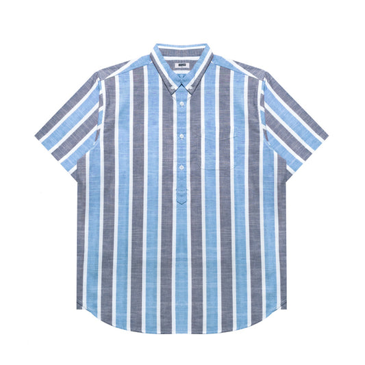 M231 Kemeja Pria Stripe Pendek Biru 3139B