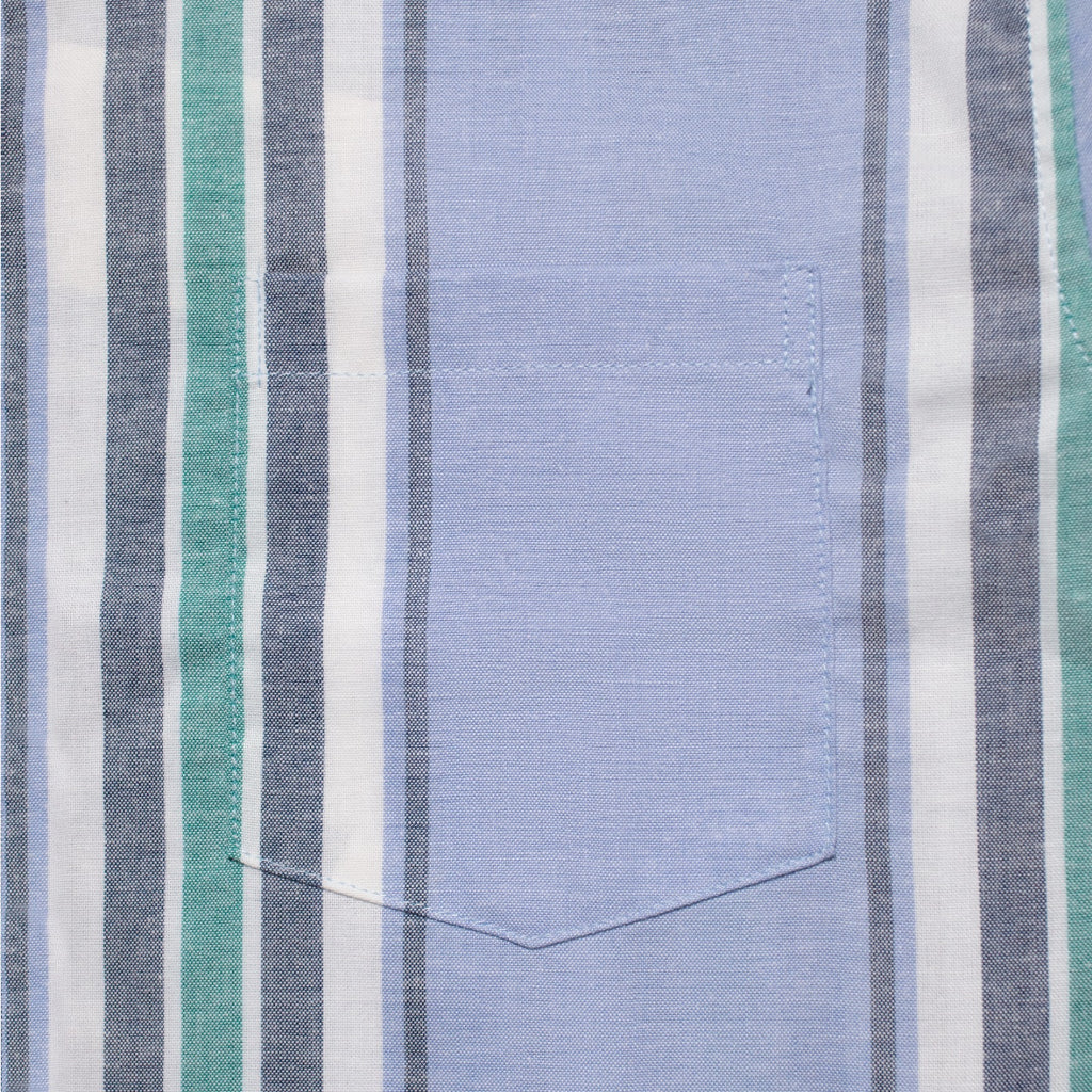 M231 Kemeja Pria Stripe Panjang Biru 3074