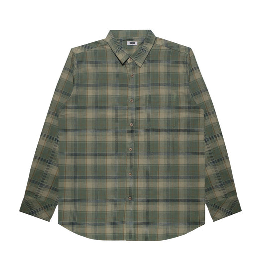 M231 Kemeja Pria Flannel Panjang Hijau Tua 0083