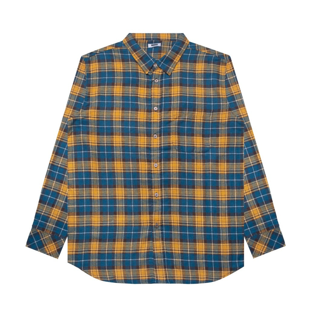 M231 Kemeja Pria Flannel Panjang Kuning 0146