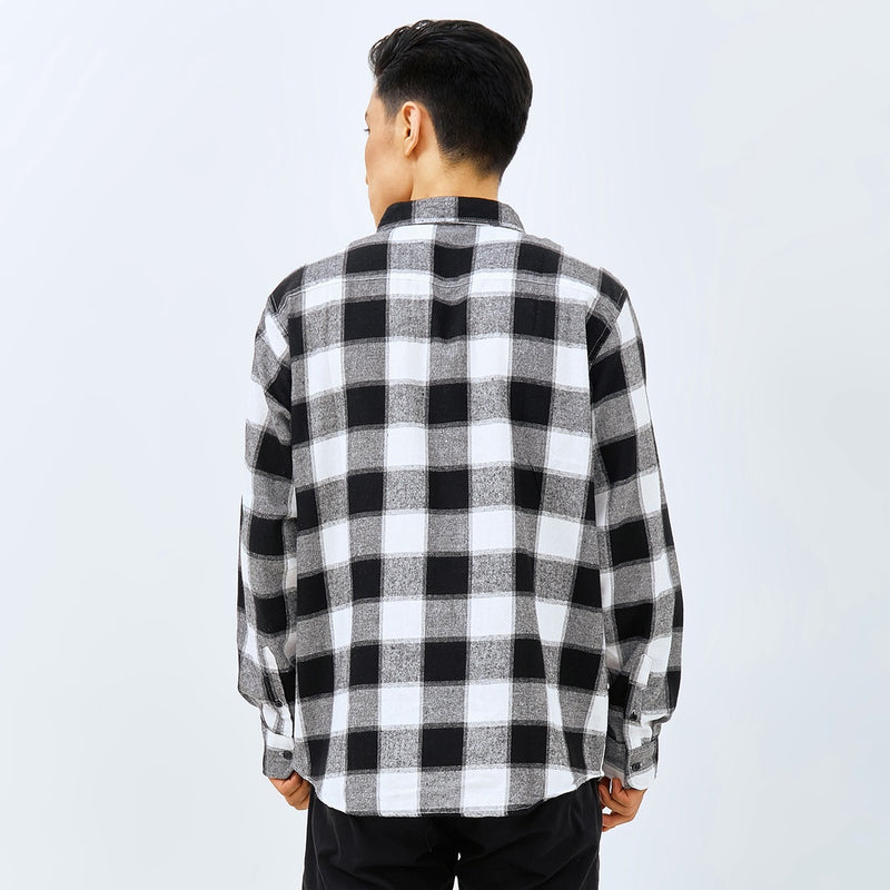 M231 Kemeja Pria Flannel Panjang Abu 2846B